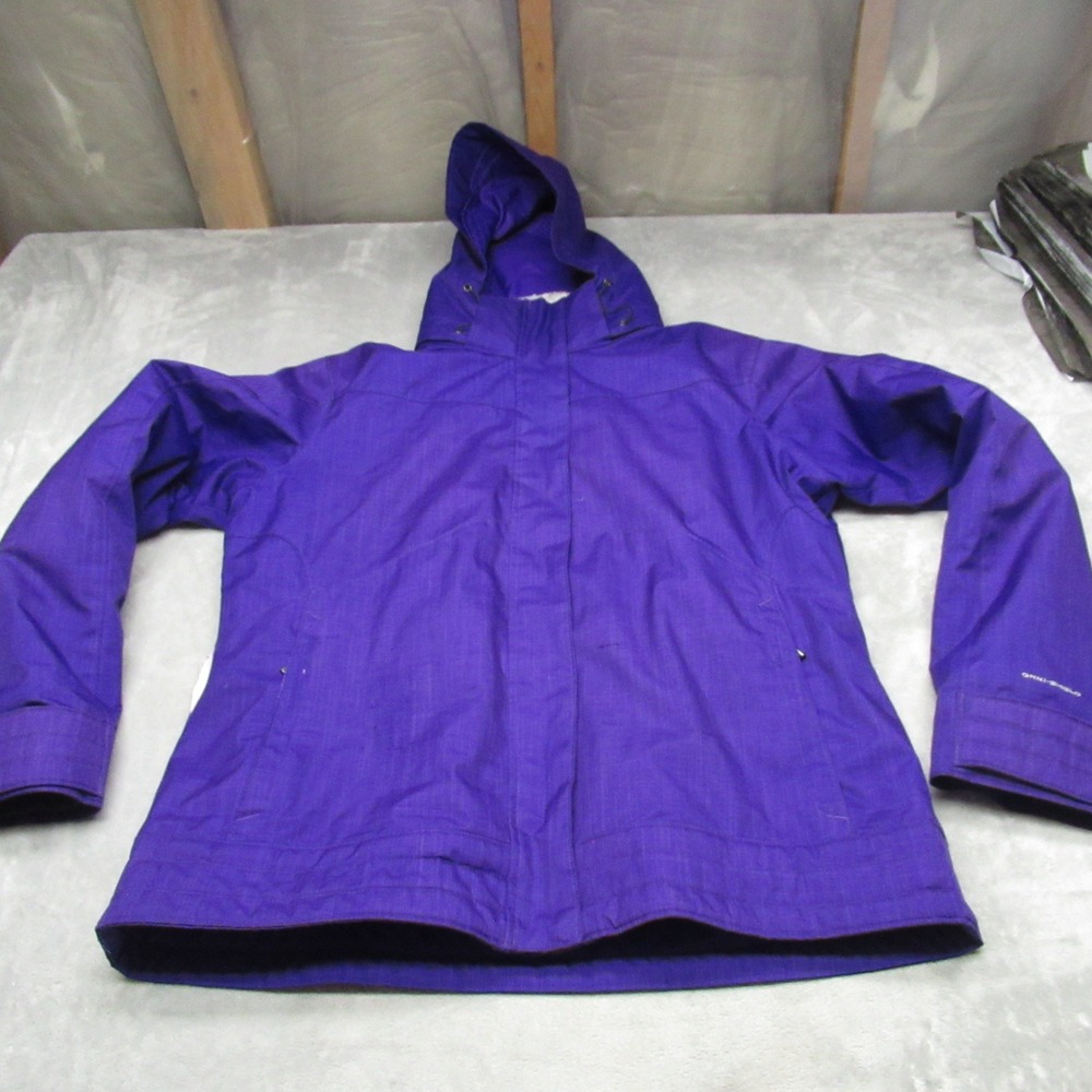 Columbia Jacket Women XL Purple Hooded Waterproof Removable Liner 3in1 Snow READ